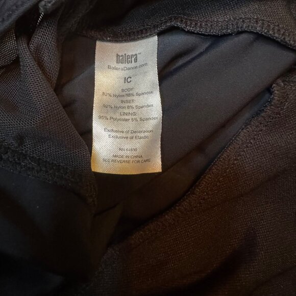 BALERA Black Racerback Dance Leotard Girls IC 7-8 Mesh Inserts Leo Dancewear - Picture 5 of 5